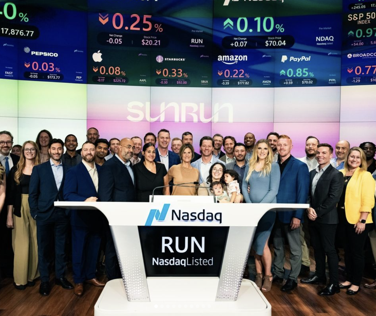 Sunrun Celebrates Milestone with Nasdaq Opening Bell: Reaching 1 Million Solar Customers